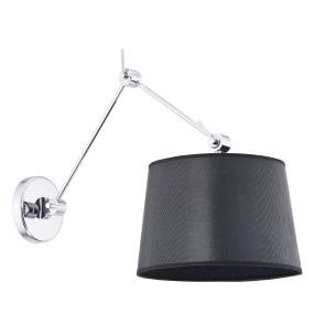 Kinkiet ZAKYNTOS 3547 oprawa w kolorze chromu z czarnym abażurem ARGON