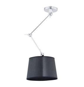 Lampa wisząca ZAKYNTOS 3550 oprawa w kolorze chromu z czarnym abażurem ARGON