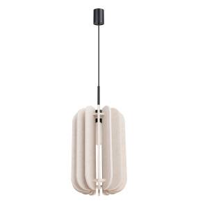 Lampa wisząca MULA SL.1857 oprawa w kolorze czarnym z beżowym abażurem SOLLUX LIGHTING