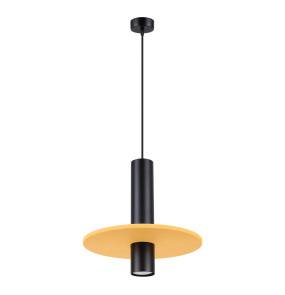 Lampa wisząca PELTA 1 SL.1883 oprawa w kolorze czarnym z żółtym elementem SOLLUX LIGHTING