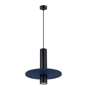 Lampa wisząca PELTA 1 SL.1884 oprawa w kolorze czarnym z granatowym elementem SOLLUX LIGHTING