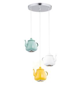 Lampa wisząca JAMAJKA 1326 oprawa w kolorze srebrnym z kolorwymi kloszami ARGON