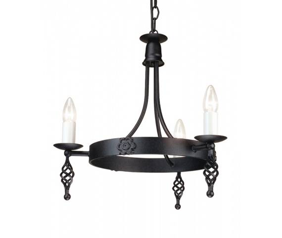 Lampa wisząca Belfry BY3 BLK Elstead Lighting czarna oprawa w klasycznym stylu