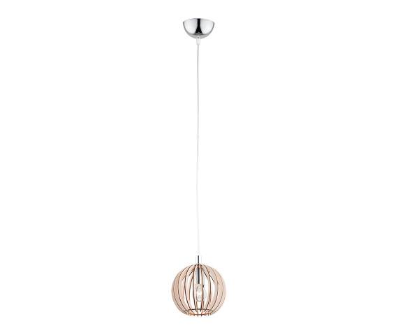 Lampa wisząca PORTORYKO 3678 oprawa w kolorze chromu z drewnianym kloszem ARGON