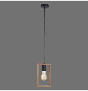 Lampa wisząca FRANKY 15651-18 oprawa w kolorze czarnym i drewnopodobnym ZUMA LINE by Paul Neuhaus