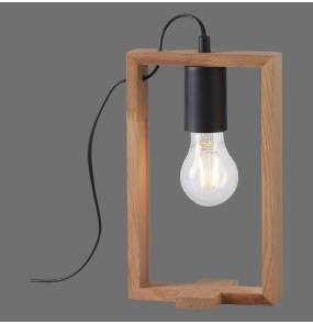 Lampa stołowa FRANKY 15655-18 oprawa w kolorze czarnym i drewnianym ZUMA LINE by Paul Neuhaus