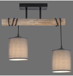 Lampa sufitowa GREEN TRIBU 15782-29 oprawa w kolorze drewnianym i beżowym ZUMA LINE by Paul Neuhaus 