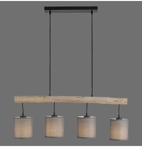 Lampa wisząca GREEN TRIBU oprawa w kolorze drewnianym i beżowym ZUMA LINE by Paul Neuhaus