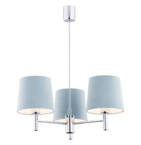 Żyrandol BOLZANO 1383 oprawa w kolorze chromu z błękitnymi abażurami ARGON