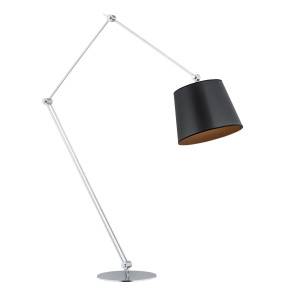 Lampa podłogowa ZAKYNTOS BIS 3952 oprawa w kolorze chromu z czarnym abażurem ARGON