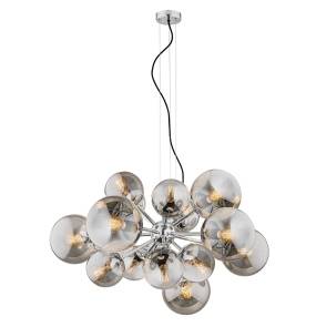 Lampa wisząca SATELITE 5022 oprawa w kolorze chromu z dymionymi kloszami ARGON