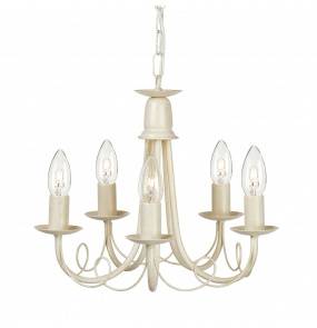 Żyrandol Minster MN5-IV-GOLD Elstead Lighting dekoracyjna oprawa w kolorze kości słoniowej