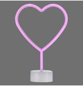 Lampa stołowa neonowa NEON-HERZ 85028-87 oprawa w kolorze różowym ZUMA LINE by Paul Neuhaus