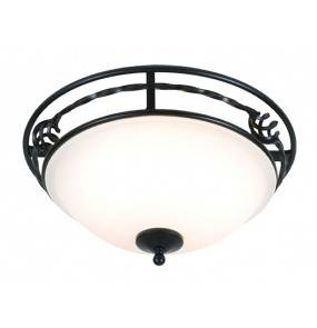 Plafon Pembroke PB/F/A BLK Elstead Lighting czarna oprawa w klasycznym sytlu