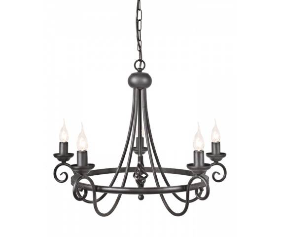 Żyrandol Harlech HR5 BLK Elstead Lighting klasyczna oprawa w kolorze czarnym