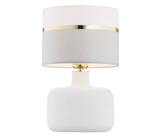 Lampa stołowa BEJA 4361 oprawa w kolorze białym z elementami szarości i złota ARGON