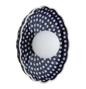 Kinkiet BOLL 8933 oprawa w kolorze kobaltowym z białymi elementami ARGON x Manufaktura Bolesławiec