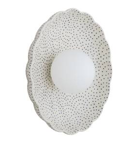 Kinkiet BOLL 8934 oprawa w kolorze bieli z kobaltowymi elementami ARGON x Manufaktura Bolesławiec