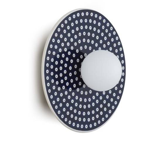 Kinkiet BOLL 8935 oprawa w kolorze kobaltowym z białymi elementami ARGON x Manufaktura Bolesławiec