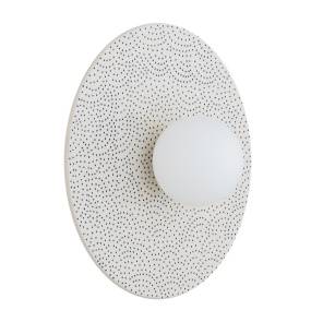 Kinkiet BOLL 8936 oprawa w kolorze bieli z kobaltowymi elementami ARGON x Manufaktura Bolesławiec