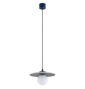 Lampa wisząca BOLL 8950 oprawa w kolorze kobaltowym z białymi elementami ARGON x Manufaktura Bolesławiec