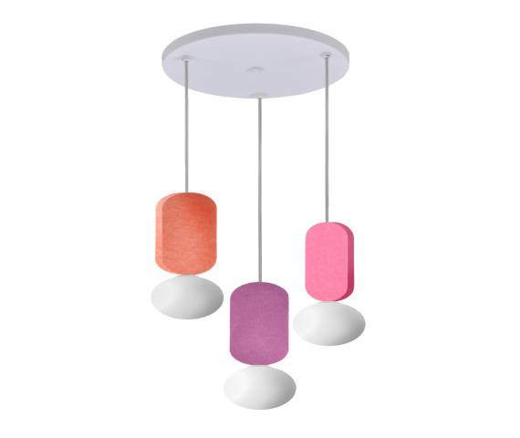 Lampa wisząca Ballo LP-0730/3P oprawa w kolorze białym z kolorowymi elementami LIGHT PRESTIGE