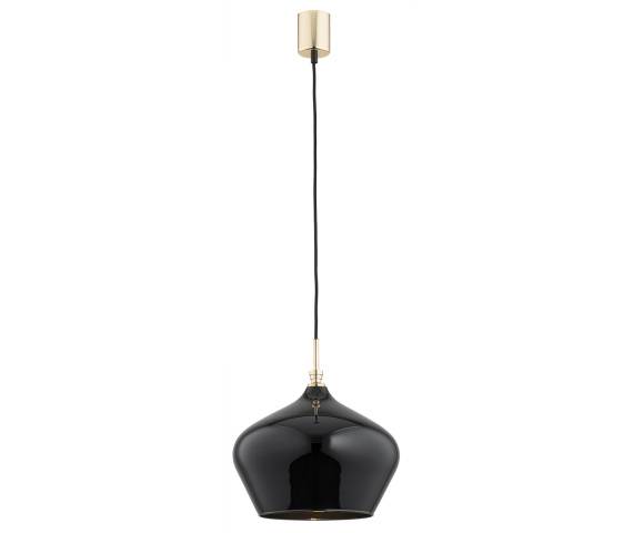 Lampa wisząca IRUN 4278 oprawa w kolorze złotym z czarnym kloszem ARGON
