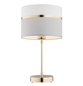 Lampa stołowa KASER 4298 oprawa w kolorze złotym z elementami bieli i szarości ARGON