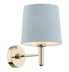 Kinkiet PONTE 4347 oprawa w kolorze złotym z niebieskim abażurem ARGON