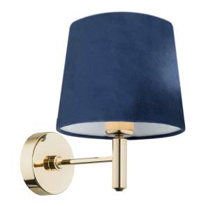 Kinkiet PONTE 4348 oprawa w kolorze złotym z granatowym abażurem ARGON