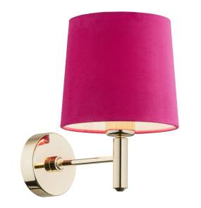 Kinkiet PONTE 4349 oprawa w kolorze złotym z różowym abażurem ARGON