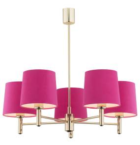 Żyrandol PONTE 2089 oprawa w kolorze złotym z różowymi abażurami ARGON