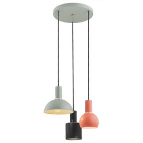 Lampa wisząca SINES 1479 oprawa w kolorze szałwiowym czarnym i koralowym ARGON