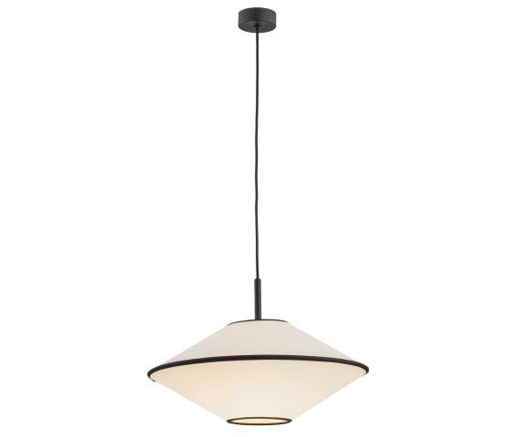 Lampa wisząca TROY 4282 oprawa w kolorze czarnym z beżowym abażurem ARGON