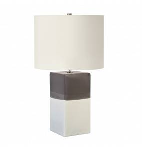 Lampa stołowa Alba Cream Elstead Lighting ceramiczna oprawa w kolorze kremowo-szary