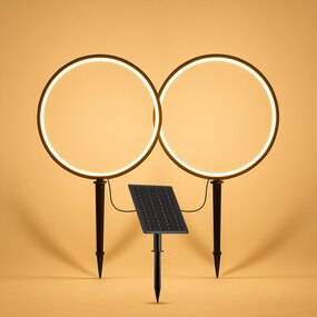 Lampa Solarna Rings 2x1,5W 2x25lm 3000K ring czarny