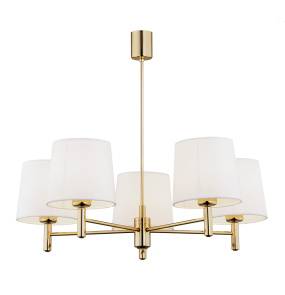 Żyrandol PONTE PLUS 2106 oprawa w kolorze złotym z białymi abażurami ARGON