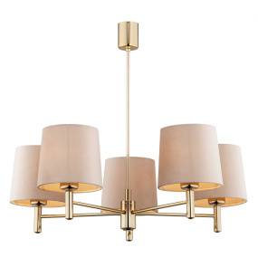 Żyrandol PONTE PLUS 2105 oprawa w kolorze złotym z beżowymi abażurami ARGON