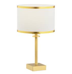 Lampa stołowa ABBANO 8029 oprawa w kolorze złotym z biało-złotym abażurem ARGON