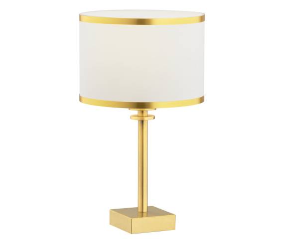 Lampa stołowa ABBANO 8029 oprawa w kolorze złotym z biało-złotym abażurem ARGON