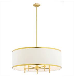 Lampa wisząca ABBANO 2127 oprawa w kolorze złotym z biało-złotym abażurem ARGON