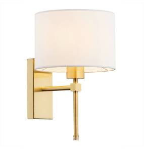Kinkiet ABBANO 8048 oprawa w kolorze złotym z białym abażurem ARGON