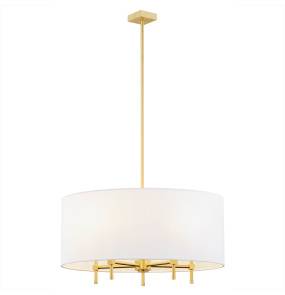 Lampa wisząca ABBANO 2132 oprawa w kolorze złotym z białym abażurem ARGON