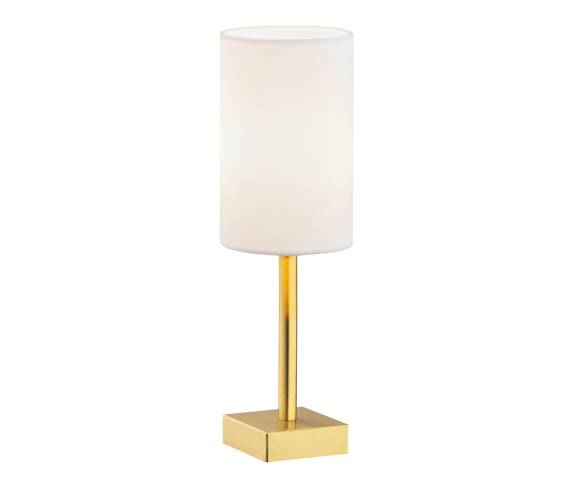 Lampa stołowa ABRUZZO 8030 oprawa w kolorze złotym z białym abażurem ARGON