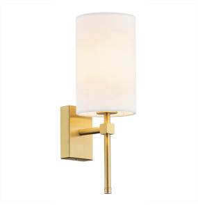 Kinkiet ABRUZZO 8034 oprawa w kolorze złotym z białym abażurem ARGON