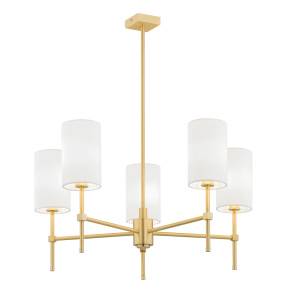 Żyrandol ABRUZZO 2134 oprawa w kolorze złotym z białymi abażurami ARGON