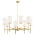 Żyrandol ABRUZZO 5051 oprawa w kolorze złotym z białymi abażurami ARGON