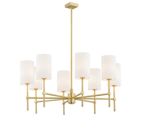 Żyrandol ABRUZZO 5051 oprawa w kolorze złotym z białymi abażurami ARGON