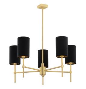 Żyrandol ABRUZZO 2135 oprawa w kolorze złotym z czarnymi abażurami ARGON