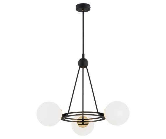 Lampa wisząca AMALFI 6150 oprawa w kolorze czarnym ze złotymi elementami ARGON
